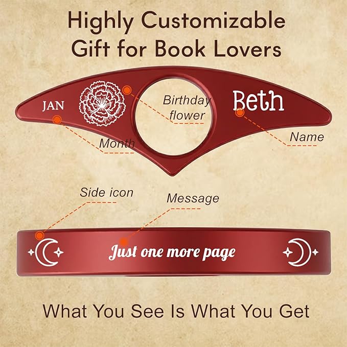 Custom Book Page Holder, Thumb Book Page Holder, Personalized Page Holder for Reading, Gifts for Book Lovers Teachers Appreciation Gifts on Birthday