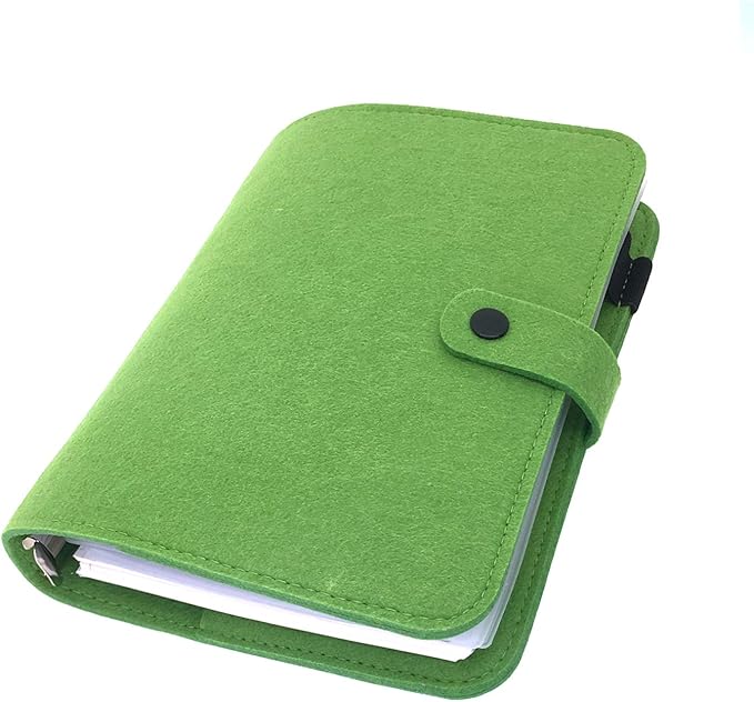 A5 Felt Binder with Pages & Binder Pocket Set Deep Olive Green
