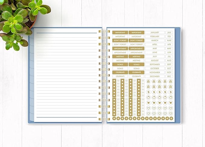Paper House Productions 12 Month Undated 8.75" Planner with Month and Event Flag Stickers - Horses Wild & Free