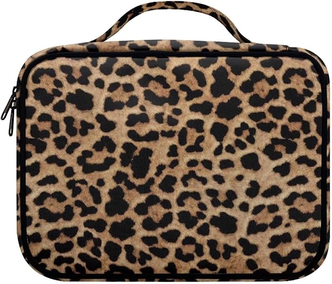 Classic Leopard Bible Covers for Women Men Zippered Bible Carrier Book Bag Church Bag Bible Protective with Handles Christian Gifts, Brown Animal Cheetah Print