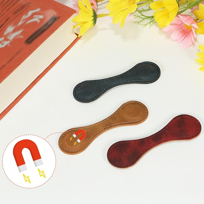 Magnetic Bookmarks，Magnetic Leather Bookmark， Magnetic Bookmarks for Women，Gifts for Women, Book Lovers, Family, Friends, Kids, Readers