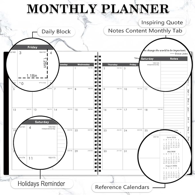 Monthly Planner 2026-2028 - 2026-2028 Monthly Planner, 24 Months, 9'' x 11'', JUL. 2026 - JUN. 2028 with Inner Pocket, Coated Tabs