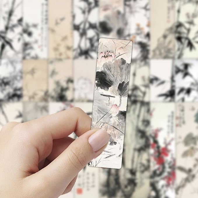 24PCS Unique Chinese Ink Painting Bookmarks, Traditional Oriental Art Reading Accessories, Cultural Gifts for Book Lovers Women Kids Students Teachers, Vintage Collectibles with Ancient Aesthetics