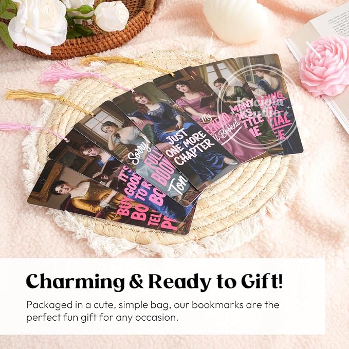 Kaciola 10PCS Funny Bookmarks for Women, Classical Bookworm Theme Book Marks Bookish Items Gift, Cute Bookmarks for Women Booklovers Teachers Adults Reading