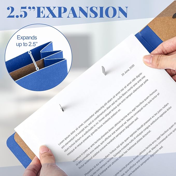 AmazingSpark 18 Pcs Legal Size Classification Folders Bulk 1 Divider Pressboard File Folder with Expansion 2 Prongs Fastener Heavy Duty Office File Organizer for School Hospitals Home (Dark Blue)