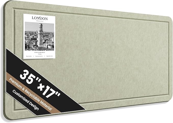 Large Bulletin Board, 35 X 17 Inches Felt Cork Board with 40 Pushpins, Foldable Felt Notice Pin Board Photo Display Board with Self-Adhesive Tape for Office Home School (Sage, 35x17 inch)