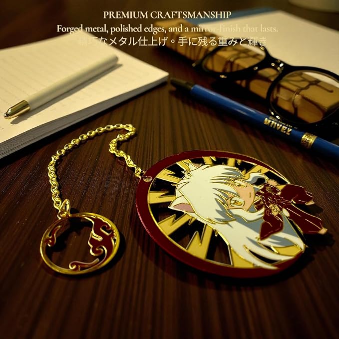 Anime Bookmark Gojo Satoru Metal Bookmark with Chain Japanese Style Manga Accessories Otaku Collectible Reading Gift Anime Gifts Gojo Gifts Book Lover Present Japanese Anime Merch (Inu)