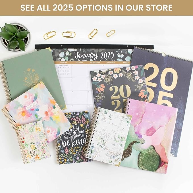 bloom daily planners 2025 Planner HARDCOVER (8.5" x 11") Calendar Year Day Planner (January 2025 - December 2025) - Passion/Goal Organizer - Monthly & Weekly Inspirational Agenda Book - Garden Party, Beige