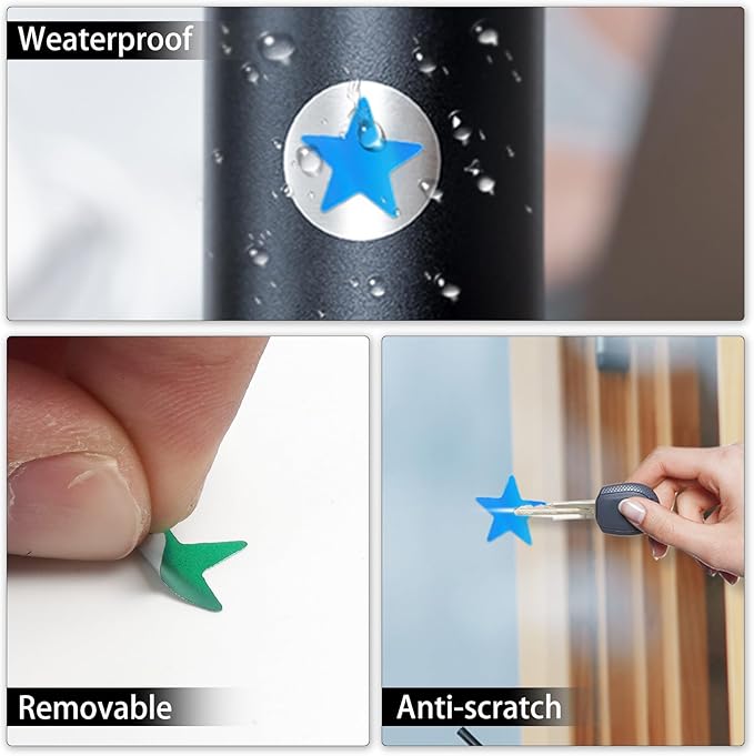 600 PCS Colorful Star Stickers Holographic 0.7” Vinyl Self Adhesive Samll Sparkle Foil Labels Waterproof Reward Decals for Students Teachers