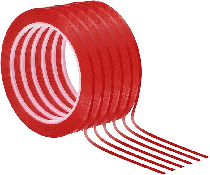 PATIKIL 1/8" Whiteboard Tape, 6 Pack Thin Dry Erase Tape for Graphic Chart Marking DIY Art, Red
