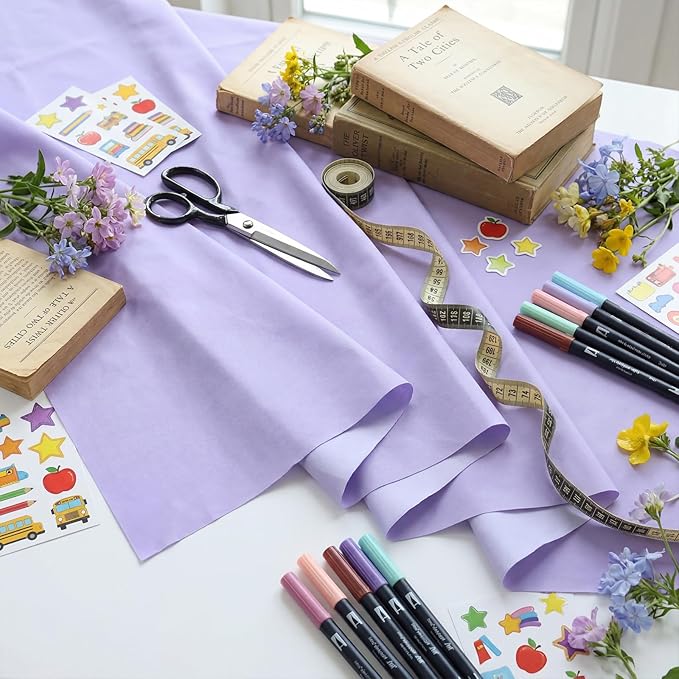 Mindsoft Bulletin Board Fabric 48 '' x 107 '' Class Fabric for Classroom Bulletin Board Decor, Pillows, Curtains, Crafts(Lavender Purple)