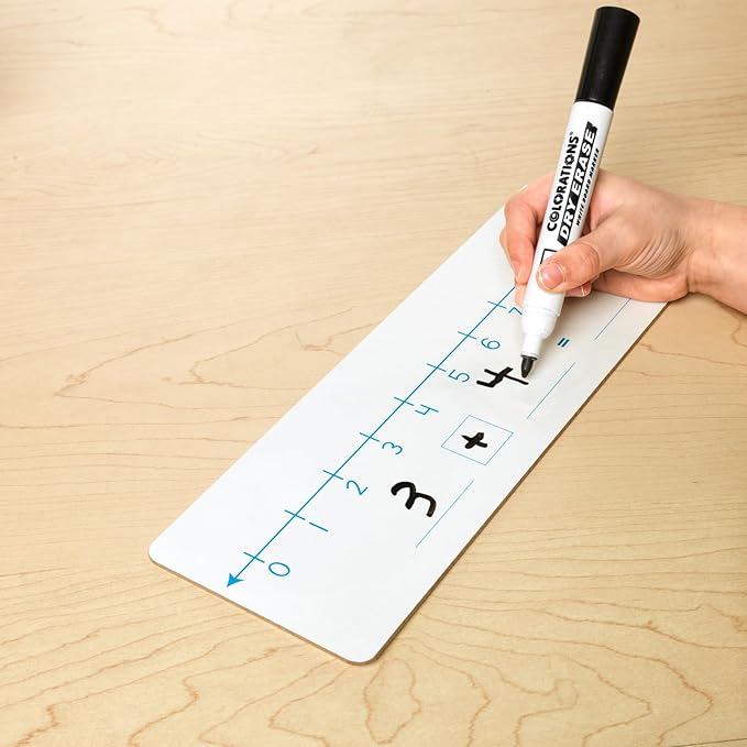 Really Good Stuff Number Line Dry Erase Boards – Two-Sided Boards Feature 0-10 Number Line On One Side, 0-20 On The Other, Write and Wipe, 12”x4” (Set of 6), Number Line for Students