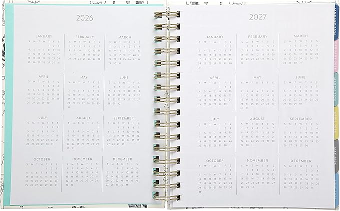 WORLD TRAVELER 2026 Planner Weekly and Monthly - 7'' x 8.75'' Hard Cover January December Spiral Daily Planner 2026 To Do List, Size 7X8.75, White Pet