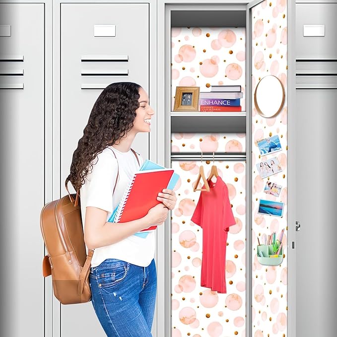 20 Pcs Locker Accessories, Locker Organizer with Shelf Magnetic Wallpaper Mirror Pen Holder Rug Whiteboard Dry Erase Marker Pink Flower Magnets Hooks for Office Back to School Supplies