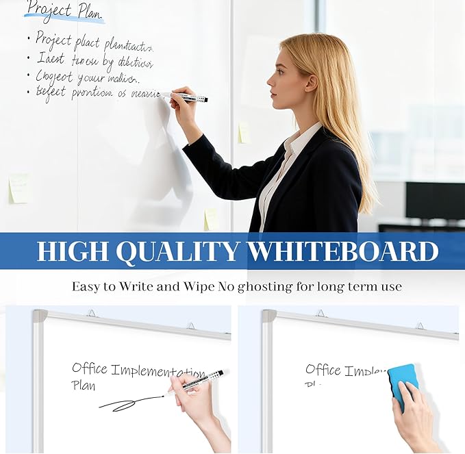 72" x 40" Double-Sided Large White Board, Foldable Magnetic Whiteboard Dry Erase Portable Wall Hanging Whiteboards for Home, School, Office