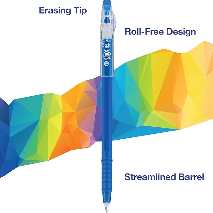 PILOT FriXion ColorSticks Erasable Gel Ink Stick Pens, Fine Point, Blue Ink, 12 Count (13222)