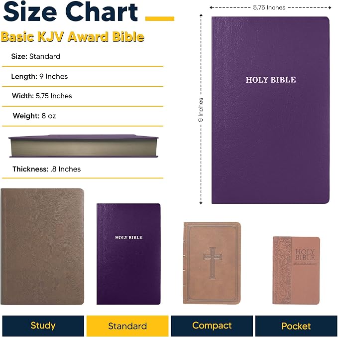 Personalized KJV Bible King James Version Faux Leather Holy Bible SMALL PRINT Economy Bible with Custom Name Up To 3 Rows Of Text, Highlighted Verses, Custom Gift for Christian Celebrations (Purple)
