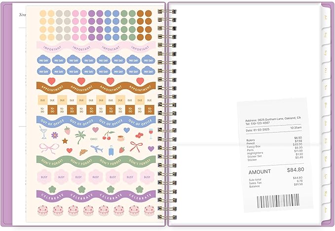 2026-2027 Blue Sky Sincerely Jules Violet 6" x 8" Academic Year Weekly & Monthly Planner, Plastic Cover, Violet (161389)