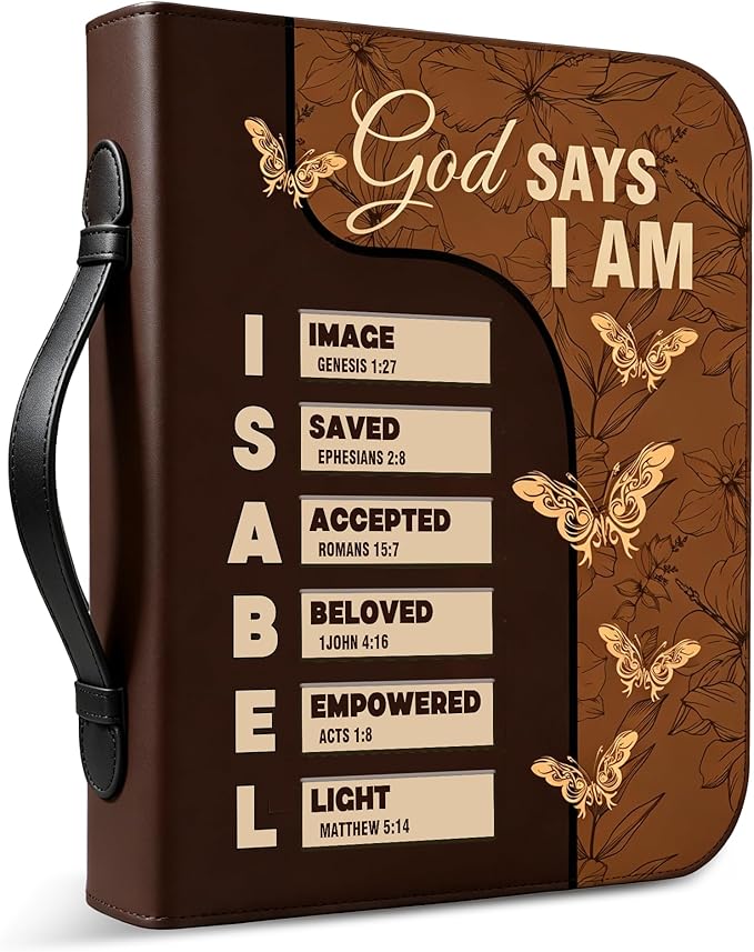 Personalized Bible Covers, Custom Leather Bible Cover Case with Initial Name, Personalized Bible Carrying Case for Women, Custom Bible Bag for Men, Christian Gifts for Daughter Wife