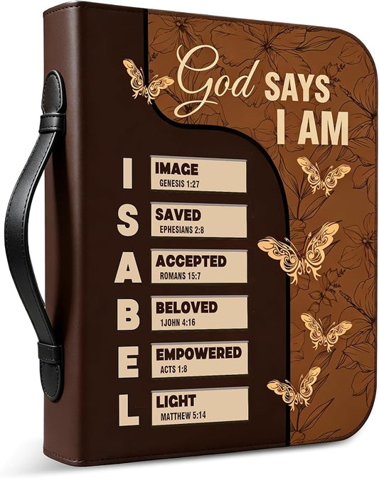 Personalized Bible Covers, Custom Leather Bible Cover Case with Initial Name, Personalized Bible Carrying Case for Women, Custom Bible Bag for Men, Christian Gifts for Daughter Wife