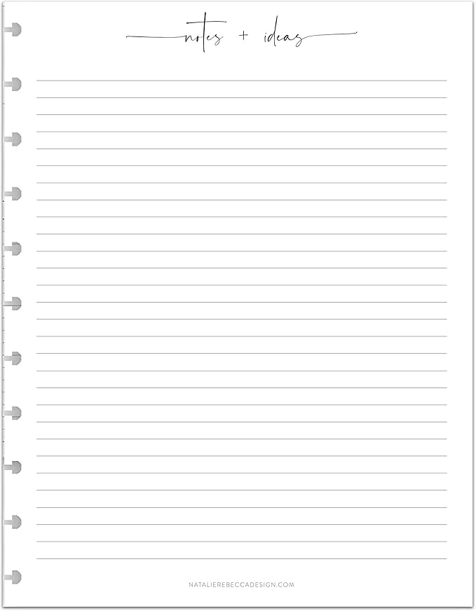 BetterNote Notes Refill Pages for Discbound Notebooks, fits Big Happy Planner, Levenger Circa, TUL, Staples Arc, InkWell Press, Talia (Modern- 25 Sheets, 11-Disc, 8.5"x11")