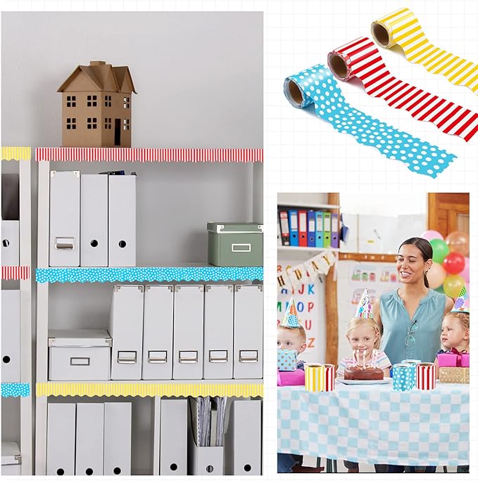 Kisston 120 Feet Bulletin Board Border Classroom Bulletin Board Decor Set Self Stick Back to School Chalkboard Whiteboard Decorations for School Office Classroom Decor Party Supplies