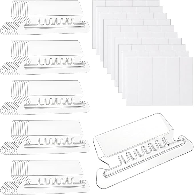 50 Pcs Hanging File Folder Tabs & 50 Pcs 2 '' Inserts Labels, Clear Plastic File Organizer for Hanging Files Folders