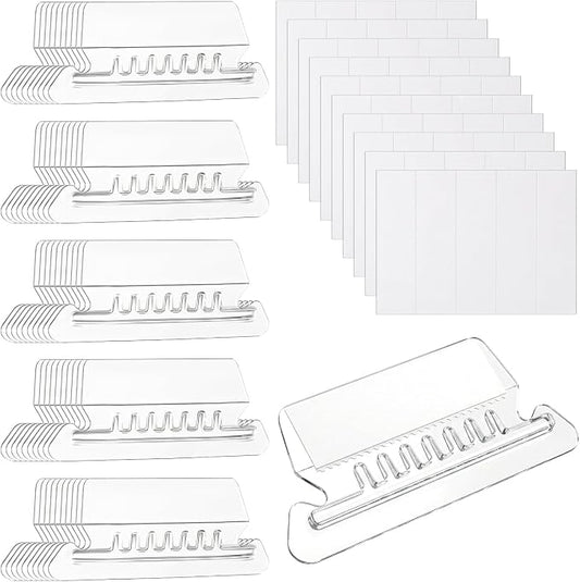 50 Pcs Hanging File Folder Tabs & 50 Pcs 2 '' Inserts Labels, Clear Plastic File Organizer for Hanging Files Folders