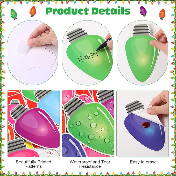 77 Pcs Religious Christmas Bulletin Board Decorations Set with Colorful Light Bulb Paper Cutouts Christian Jesus Bulletin Board for Sunday School Classroom Chalkboard Church Decor