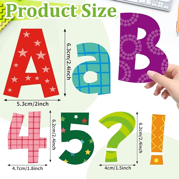 134 PCS 5 Inch Bulletin Board Letters Alphabet Numbers Combo Set Colorful Punctuation Letter Cutouts for Bulletin Board Classroom Wall Display Home Decor