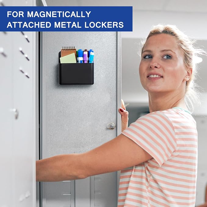 Simetufy Magnetic Dry Erase Marker Holder, Magnetic Pen Holder, Whiteboard Marker Holder, Magnetic Marker Holder for Fridge, Whiteboard, Locker, Magnetic Cup for Dry Erase Board, 1 Pack, Black