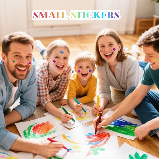 Colorful Star Stickers, 1400PCS, Student Reward Stickers, Valentine's Day Packaging Choice, Teacher Supplies (Colorful Version-2)