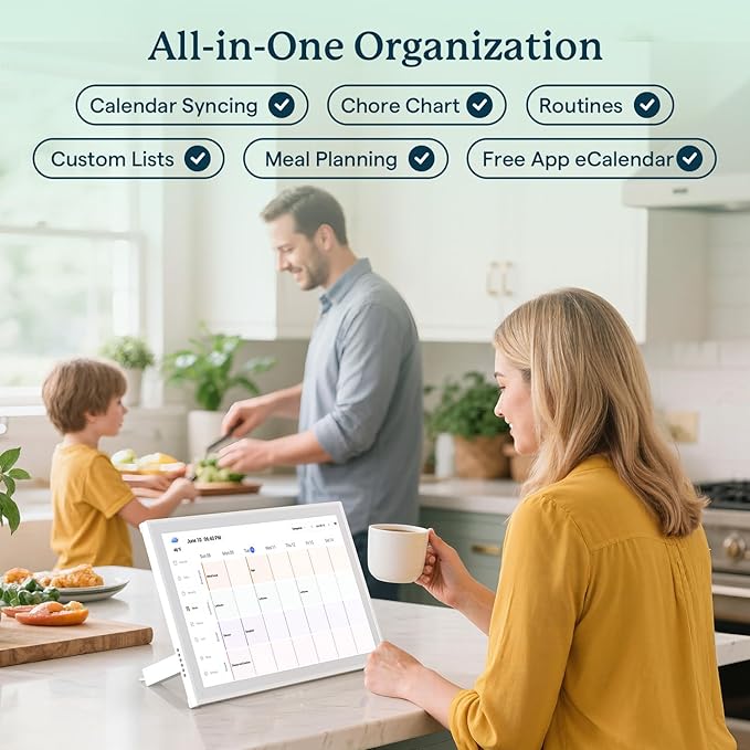 Digital Calendar, 10.1inch Smart WiFi Electronic Calendar&Chore Chart, IPS Touch Screen HD Display for Family Schedules, Share Moments Instantly from Anywhere