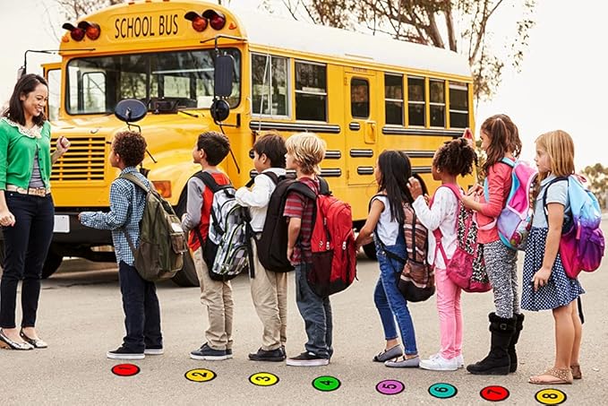 WhatSign Line up Spots for Classroom Floor Stickers - 36Pcs Number Stickers Floor Numbers for Classroom Lining up for Back to School Kindergarten Preschool Elementary Supplies