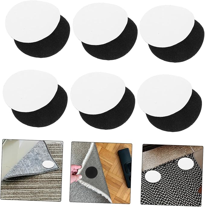 20pairs Hook and Loop Dot Stickers Adhesive Circles Self Stick Dots Round Adhesive Fasteners Sticky Fasteners Multipurpose Fixing Patch Black