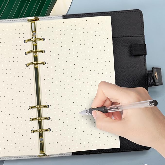 Spiral Notebook Refill,6 Ring Binder Refill,for Filofax/Personal Journal,Doted Paper 45sheets/90 pages, 100gsm quality,Harphia (A6 3.74 x 6.77'',Dotmattrix)