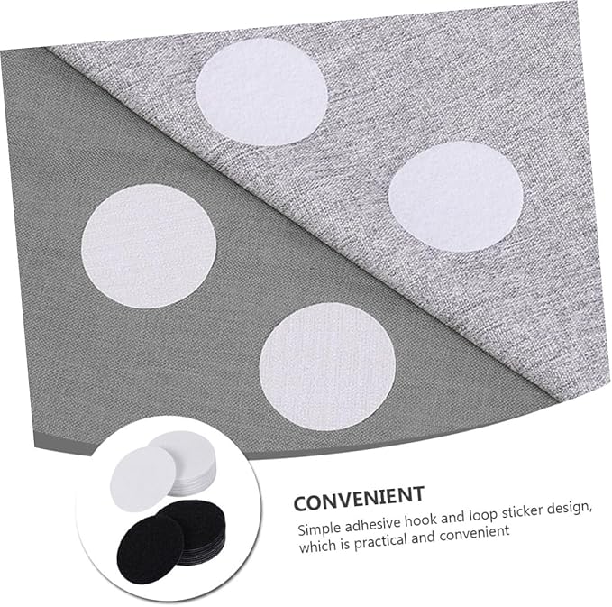 STOBOK 20 Pairs Self-Adhesive Hook and Loop Fixing Stickers for Sofa Cushions No Trace Design for Home Furniture and Bed Sheets