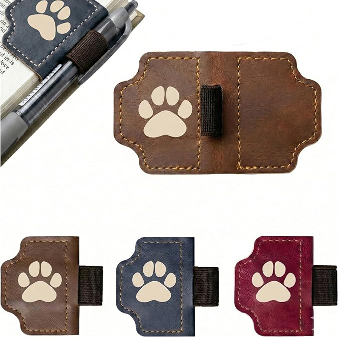 Tiizze Magnetic Leather Bookmarks for Bible Study - 3 Pack Thin Page Markers with Page-Safe Magnets, Laser Engraved Christian Gifts for Book Lovers, Soft Leather Book Marks for Women & Men (Paws)