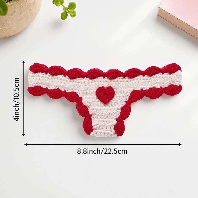 Crochet Bikini Bookmarks for Women, Underwear Shaped Bookmark | Handmade, Page Holder, Bookish Gift for Book Lovers, Soft Stretchy Acrylic Yarn, Red
