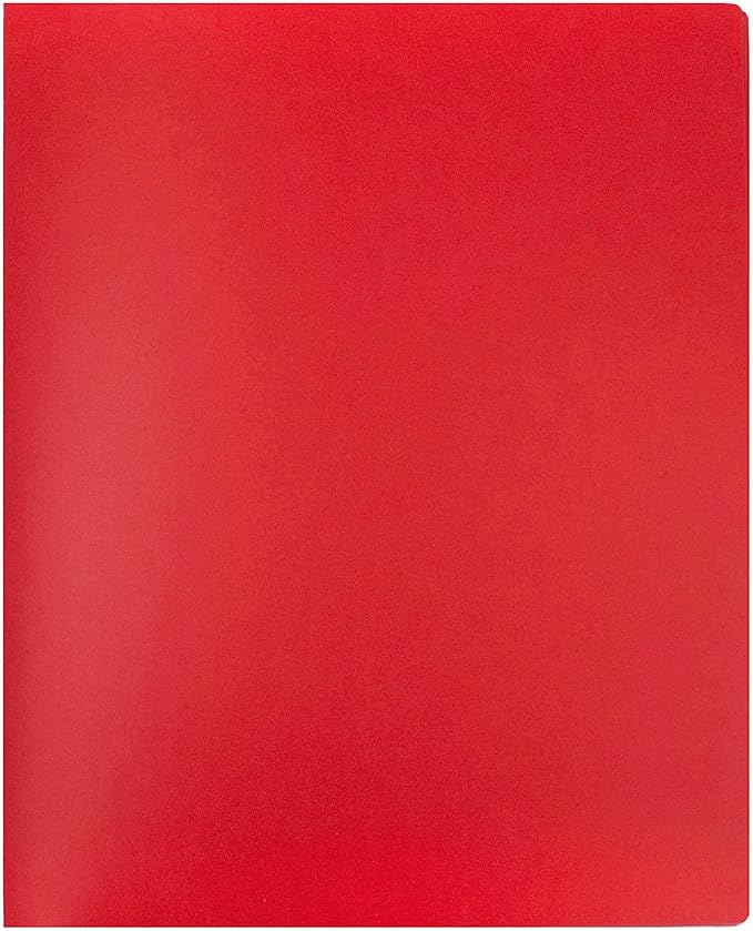 JAM PAPER Heavy Duty Plastic Multi Pocket Folders - 10 Pocket - Red - 3/Pack