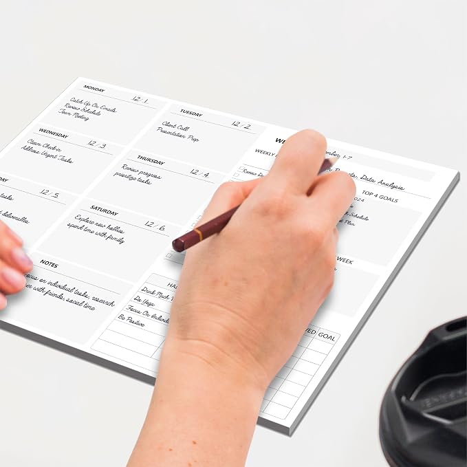 90 Sheets Weekly Planner with Magnet, Magnetic Tear Off Planner Pad with Daily Schedule Checklist Notepad To Do List Pad with Top Priorities, To Do Lists & Habit Tracker for Office, School, Home