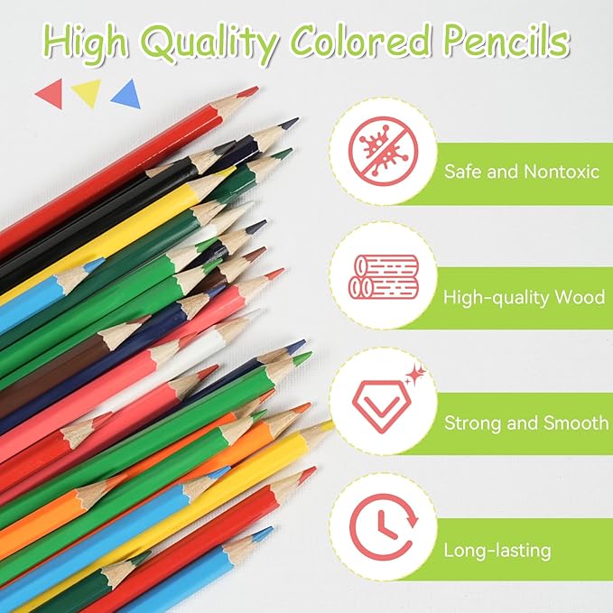 S & E TEACHER'S EDITION Colored Pencils Bulk 12 Assorted Colors Coloring Pencils Set Drawing for Sketch, Woodcase Lead Pencils Arts 240 Count