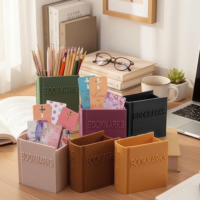 Mooliwe 6 Pcs Bookmark Holder Book Club Gift for Women Book Lover Gift Bookish Accessory Office Desk Supplies Bookshelf Decor for Librarian Bookworm Teacher