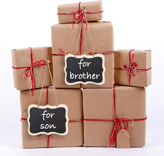 16 Pack Chalkboard Tags Hanging Chalkboard Signs, Double Sided Blackboard Tags Wooden Mini Massage Board Tags, Hanging Chalkboard Price Tags for Message Tags, Food Tags, Wedding Hanging Labels