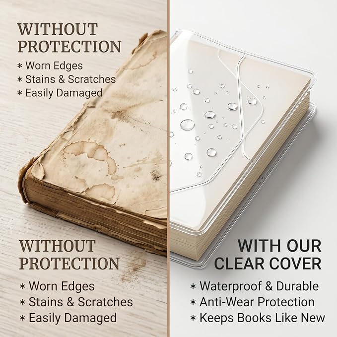 4Pcs A6 Clear Cover, Transparent A6 Journal Cover for Notebooks Size 4.1 X 5.8 Inches, Plastic Clear Notebook Covers for Journal Weeks Planners Books