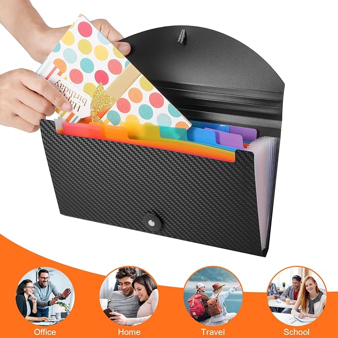 Receipt Organizer Cesil 13 Pockets Receipt Holder Small Accordion File Organizer Expanding File Folder Large Capacity Cards Ticket File Check Cards Bill Business Coupons Storage Case (2)