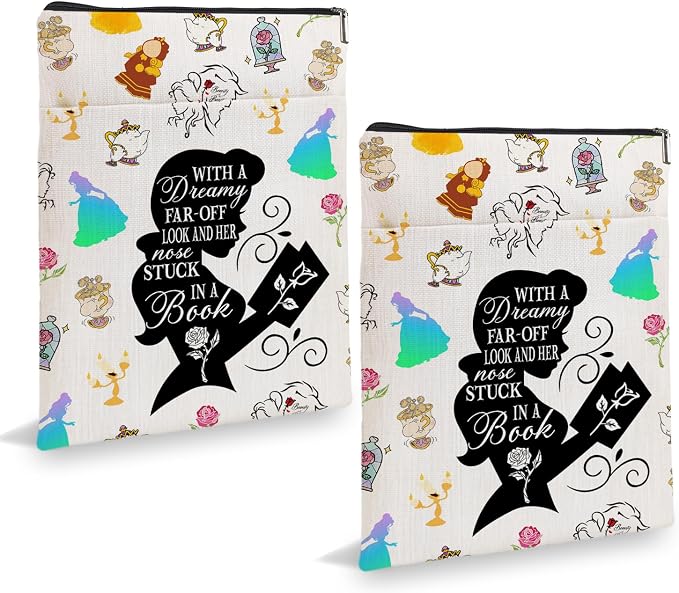 Princess Dreamy Book Sleeve, Beauty Inspired Book Sleeve, Fairytale Lover Gift A Tale as Old as Time Gift Book Cover, Paperback Book Cover with Zipper6JB036