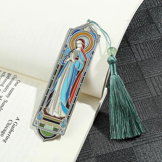 Divine Virgin Mary Bookmark with Tassel - Exquisite Design Book Marks for Women Men, Gift for Book Lovers