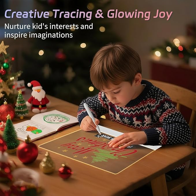 LED Note Board with 8 Highlighters, Lumiboard Led Drawing Board with 3 Modes & 5 Colors, Doodle Glow Drawing Tablet, Light Up Writing Pad, 13.18"X10", Valentines Day Gift