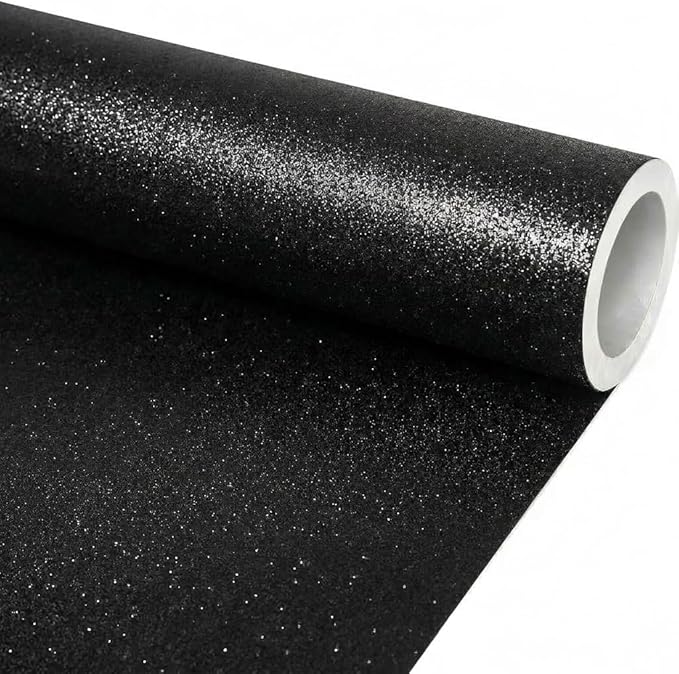 16" × 30ft Black Glitter Bulletin Board Roll Reusable Board Background Paper Wallpaper DIY Art Crafts Poster Paper Classroom Bulletin Board Decor for School Office Arts Crafts Home Wall Decor Supplies